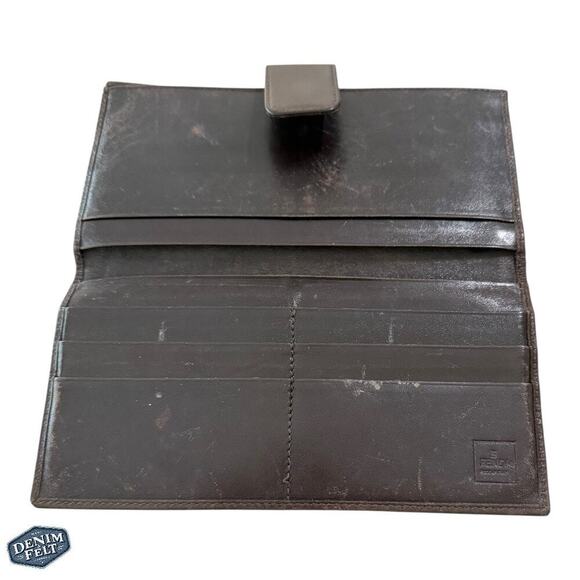 Fendi Zucca Canvas Bifold Wallet with Leather Trim Brown Vintage Logo Print - Picture 3 of 13